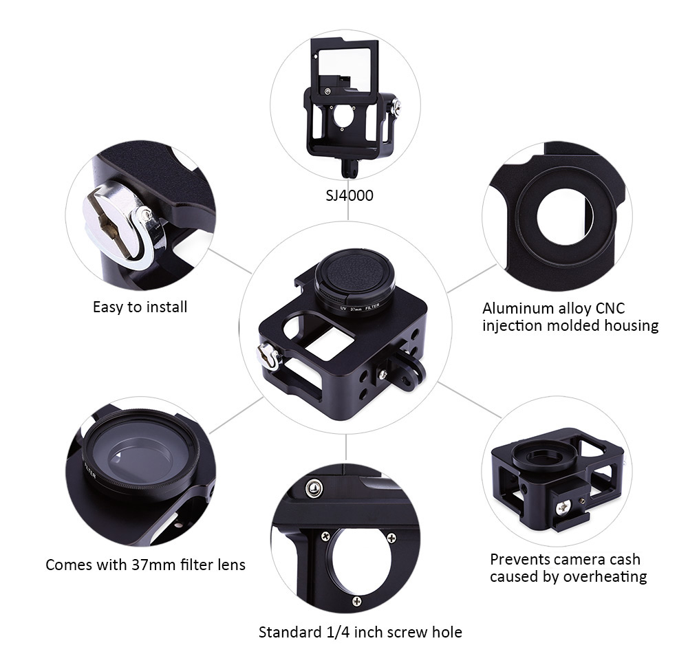 Aluminum Alloy Protective Frame Housing with Filter Lens for SJ400