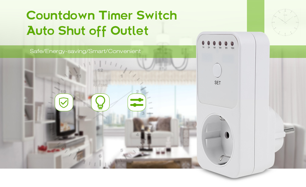 TM04 Countdown Timer Switch Smart Control Plug-in Socket Auto Shut off Outlet