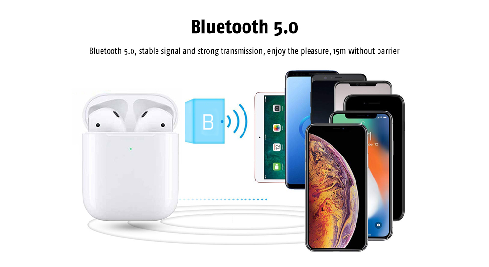 i80 TWS Surround Sound Effect / Noise Canceling / Comfortable Wearing / Support Wireless Charging / Bluetooth 5.0 Earphone 