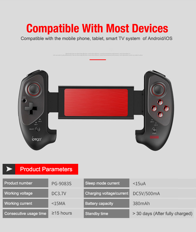 iPEGA PG-9083S Red Bat Wireless Bluetooth Gamepad Telescopic Game Controller Plug &  Play for Android IOS Smartphone Tabletu00a0