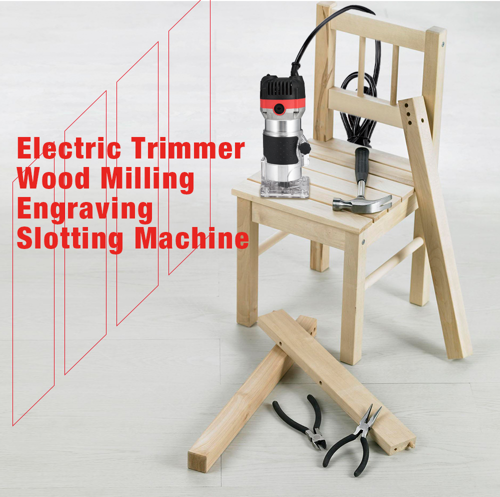 800W 35000rpm Woodworking Electric Trimmer Wood Milling Engraving Slotting Trimming Machine 