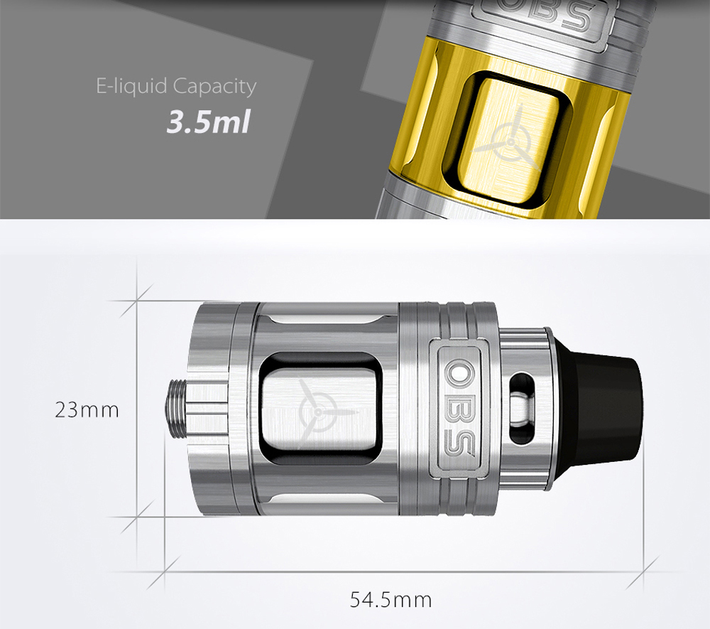 Original OBS Engine Mini RTA with 3.5ml Capacity / Top Airflow / Side Filling / Powerful DIY Deck for E Cigarette